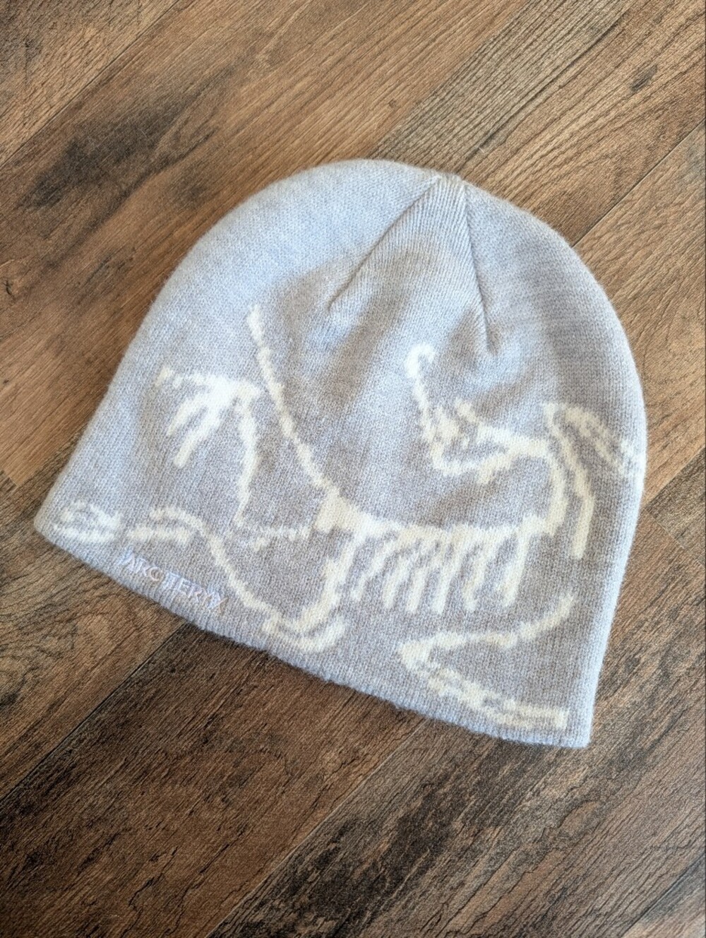 Arc'teryx Cashmere Wool Silk Angora Bird Logo Knit Beanie Gray
